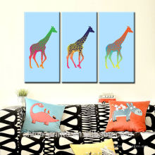 Girafes Cartoon Giclee Imprimé Photo en toile pour enfants